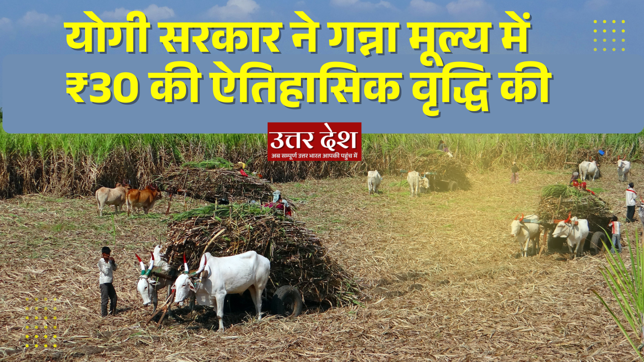 योगी सरकार ने गन्ना मूल्य में ₹30 की ऐतिहासिक वृद्धि की